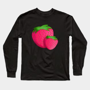 Strawberries Art Fruits Kitchen Retro 50s Strawberry Long Sleeve T-Shirt